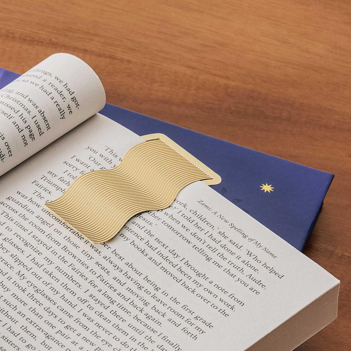 Wave Brass Metal Bookmark