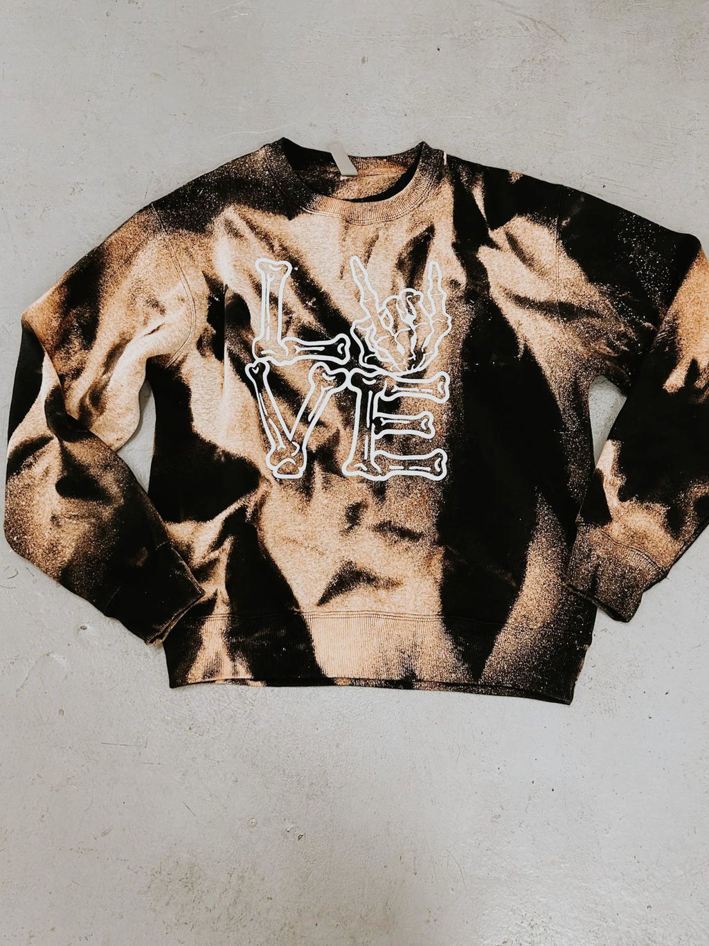 LOVE  – Tied Dye Black Halloween Crewneck sweatshirt