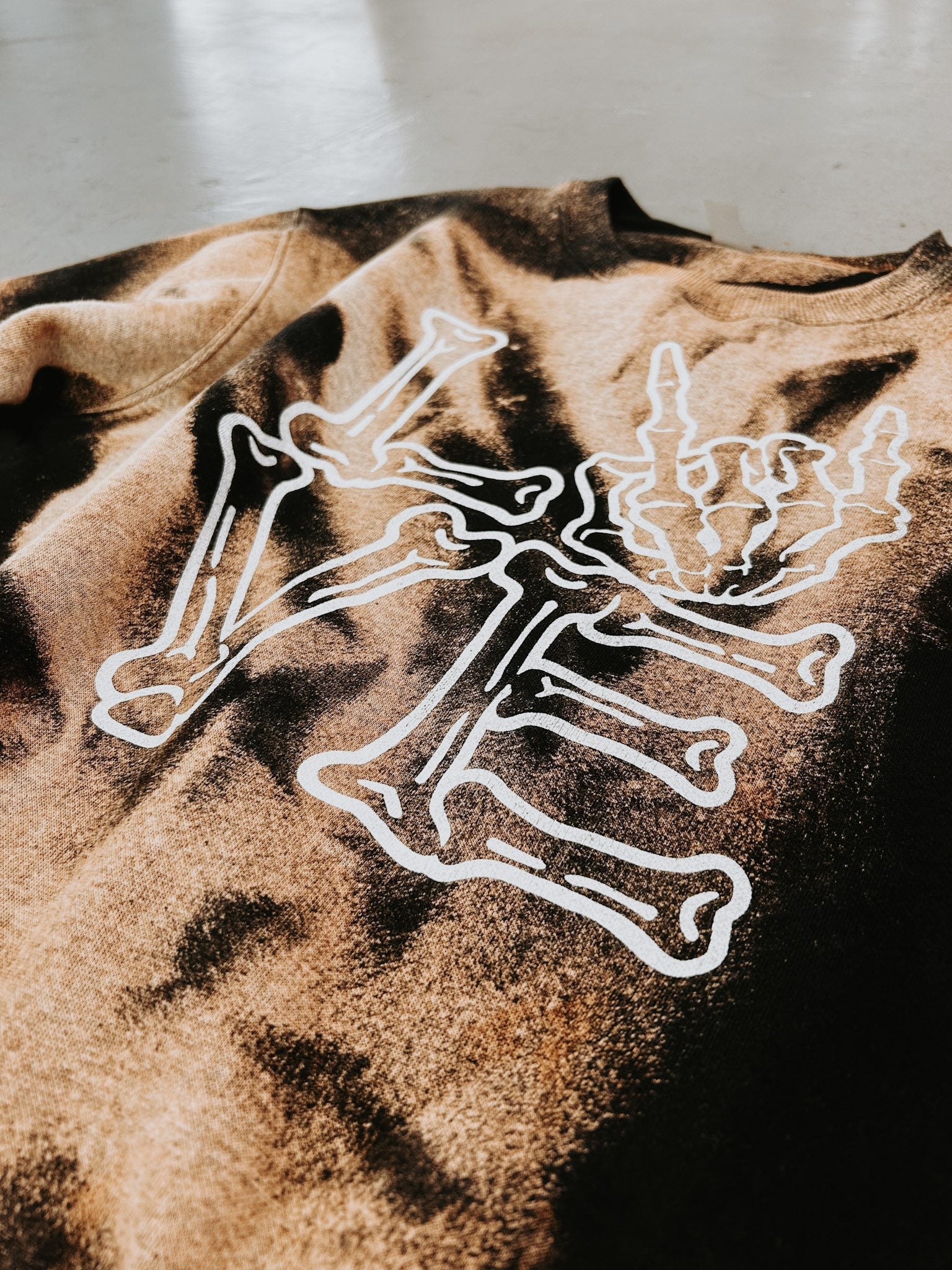 LOVE  – Tied Dye Black Halloween Crewneck sweatshirt