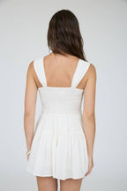 BUTTON DOWN SLEEVELESS ROMPER