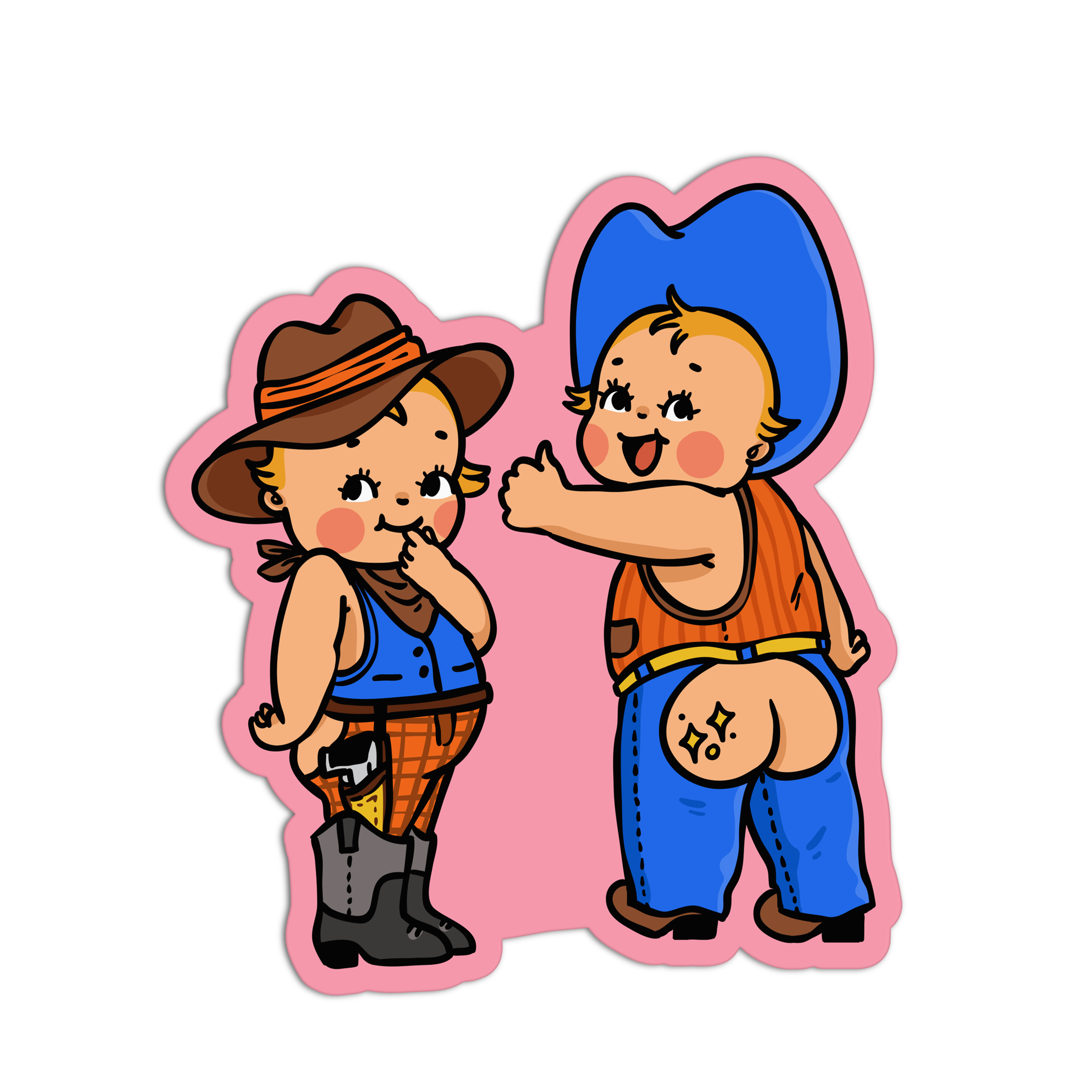 Retro Babies Vinyl Waterproof Stickers