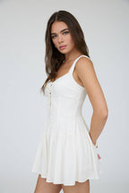 BUTTON DOWN SLEEVELESS ROMPER
