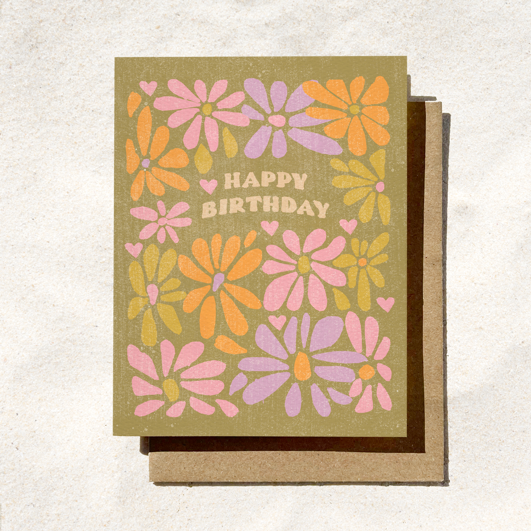 Happy Birthday Retro Flower | Hippie Birthday Card | Fall Gift