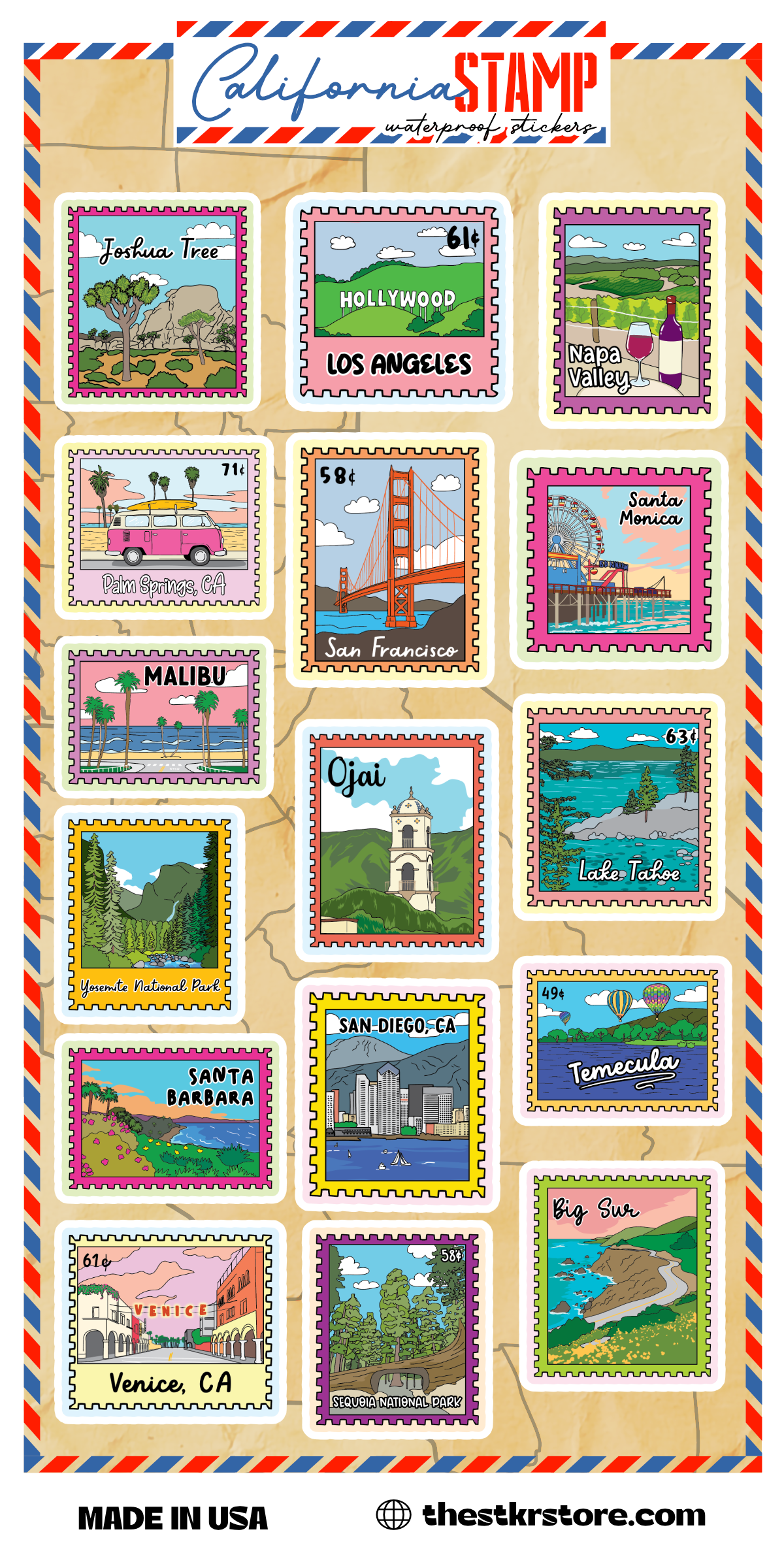 California Sticker Sheets