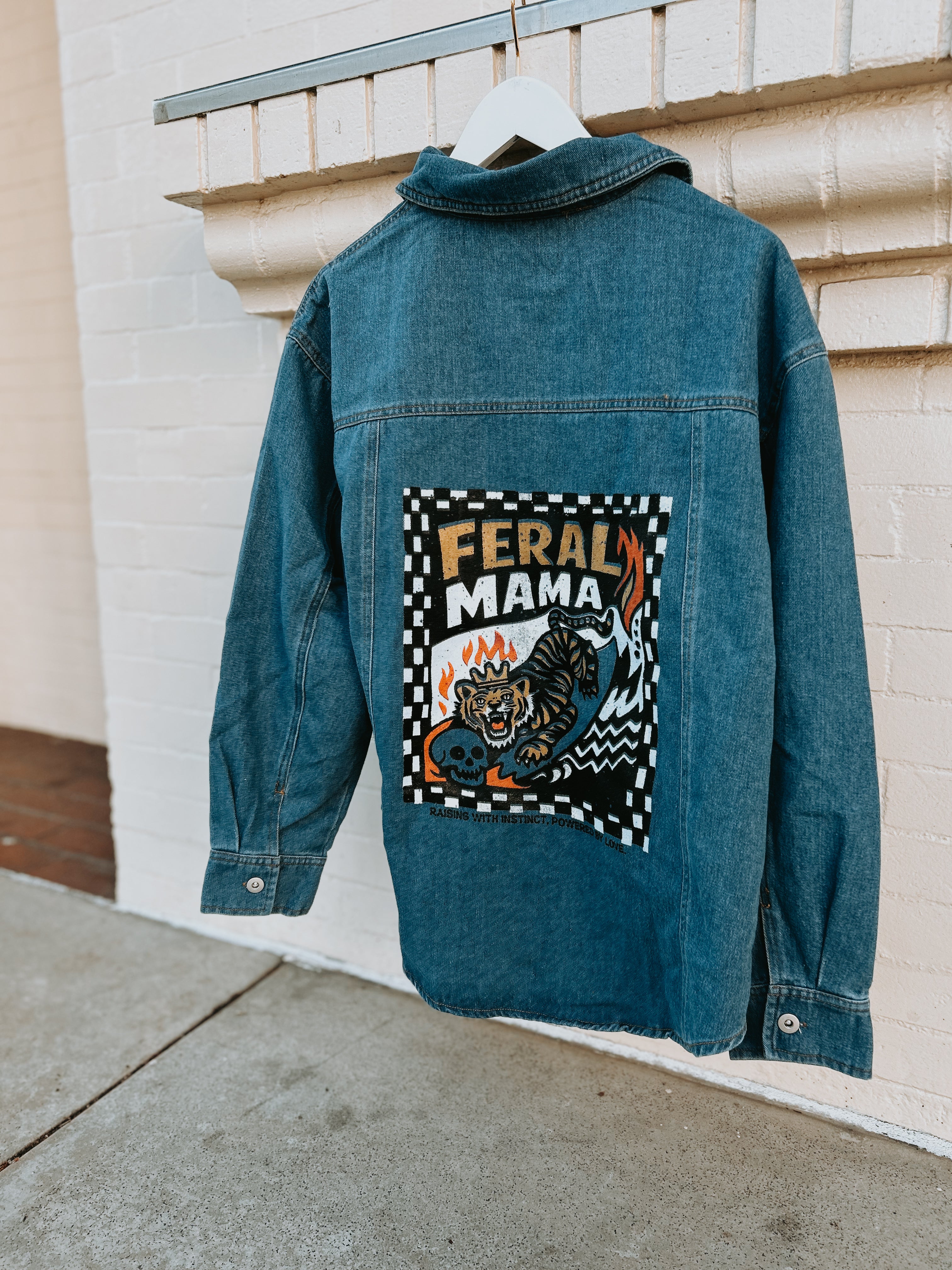 Feral Mama - Hand Printed Denim SHACKET!