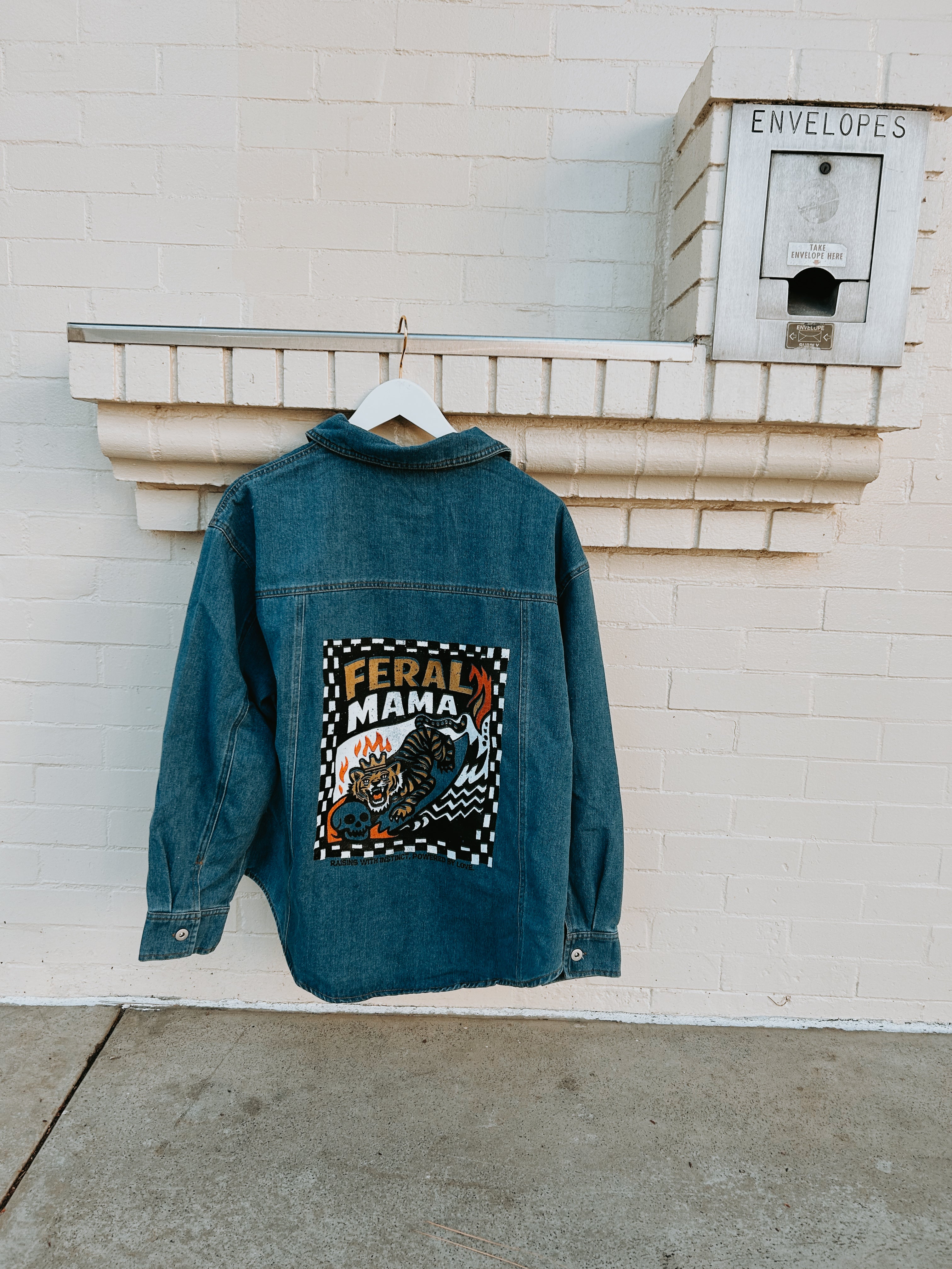 Feral Mama - Hand Printed Denim SHACKET!