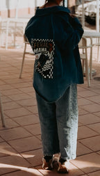 Feral Mama - Hand Printed Denim SHACKET!