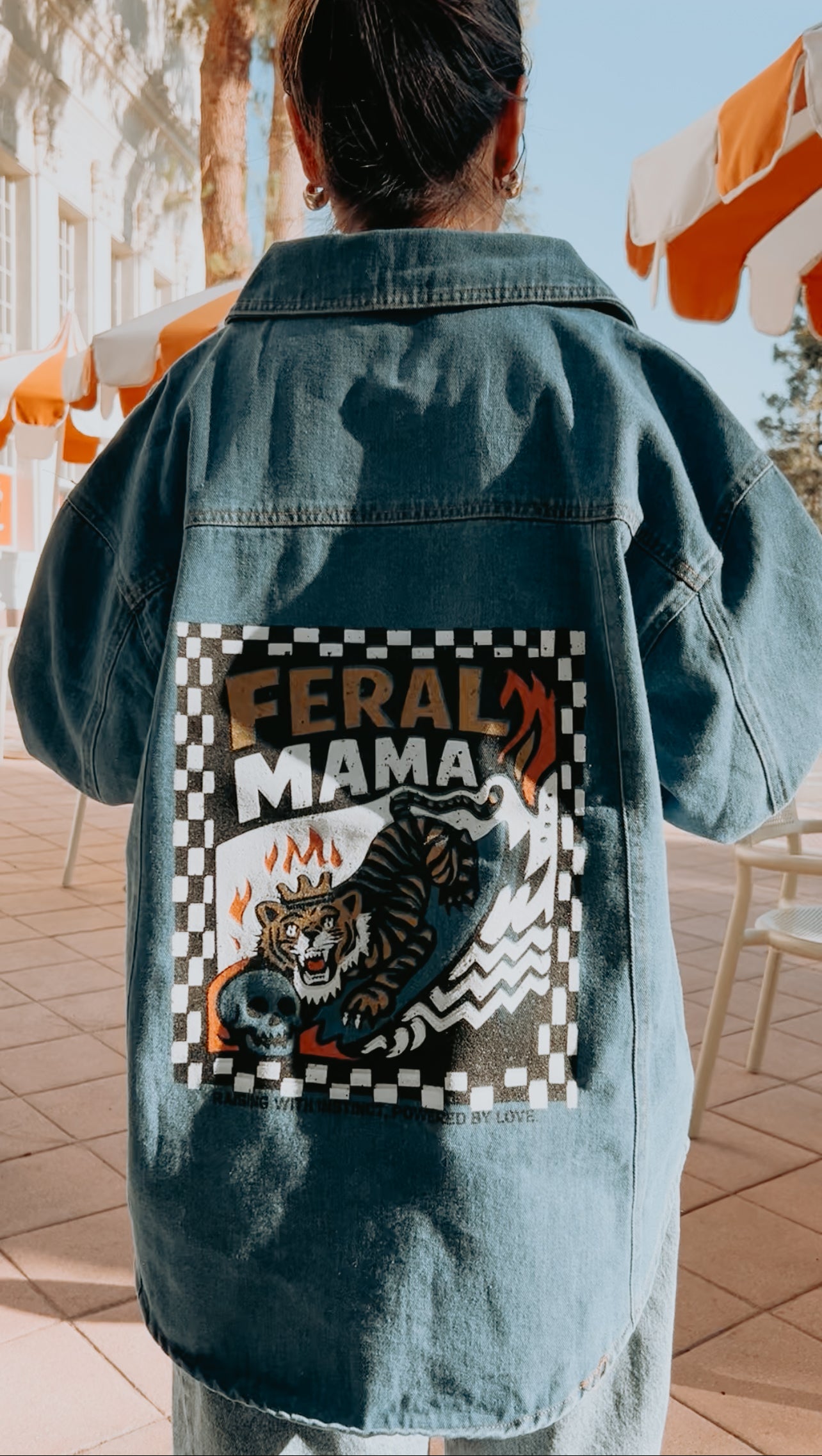 Feral Mama - Hand Printed Denim SHACKET!