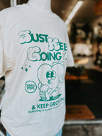 Keep going. Keep growing!  – Hand printed t-shirt