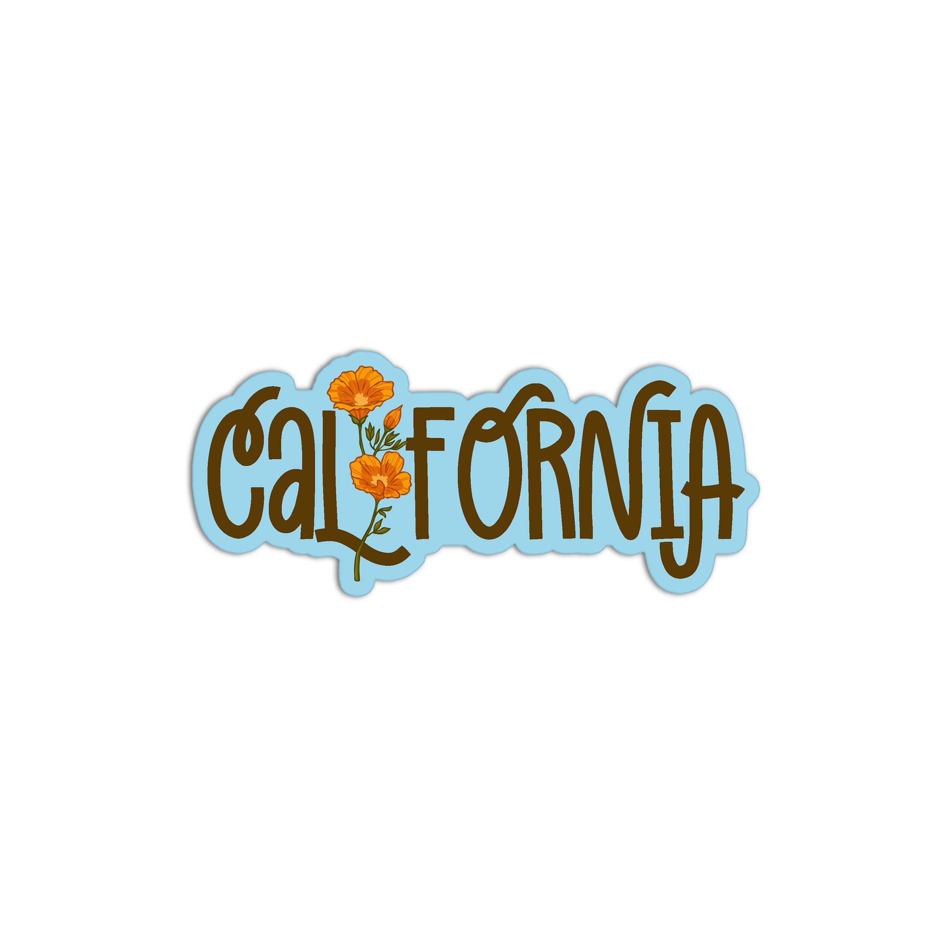 California Poppy Textured Waterproof Stickers