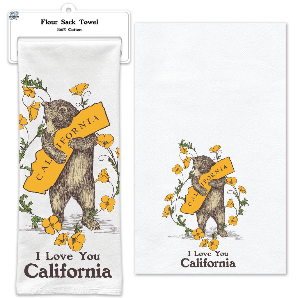 Poppy Bear Flour Sack Tea Towel