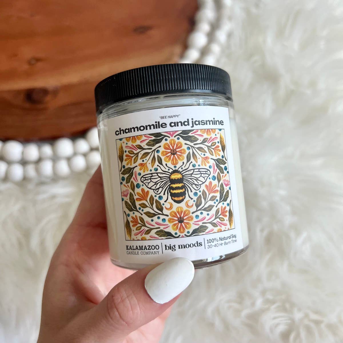 "Bee Happy" Chamomile and Jasmine | Soy Candle
