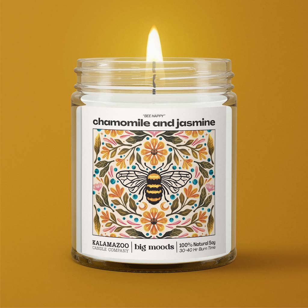 "Bee Happy" Chamomile and Jasmine | Soy Candle