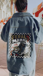 Feral Mama - Hand Printed Denim SHACKET!